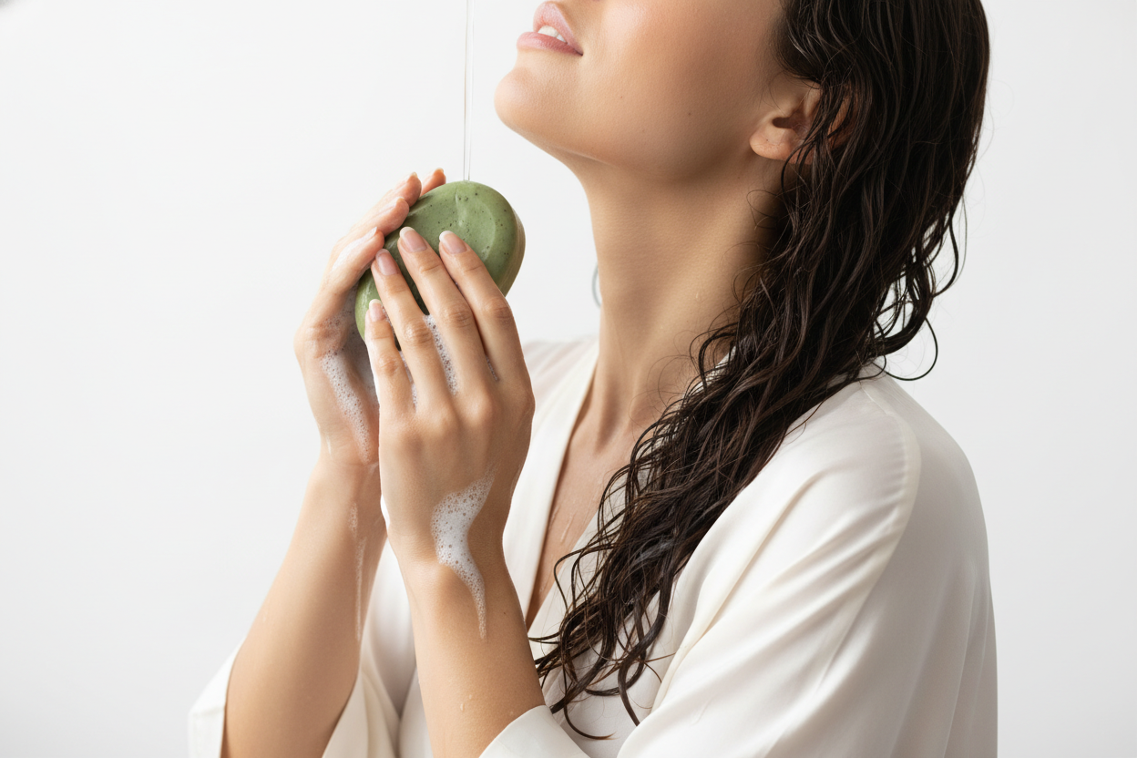 Savon Romarin 100g – Shampooing Solide Croissance, Volume et Force pour Tous Types de Cheveux