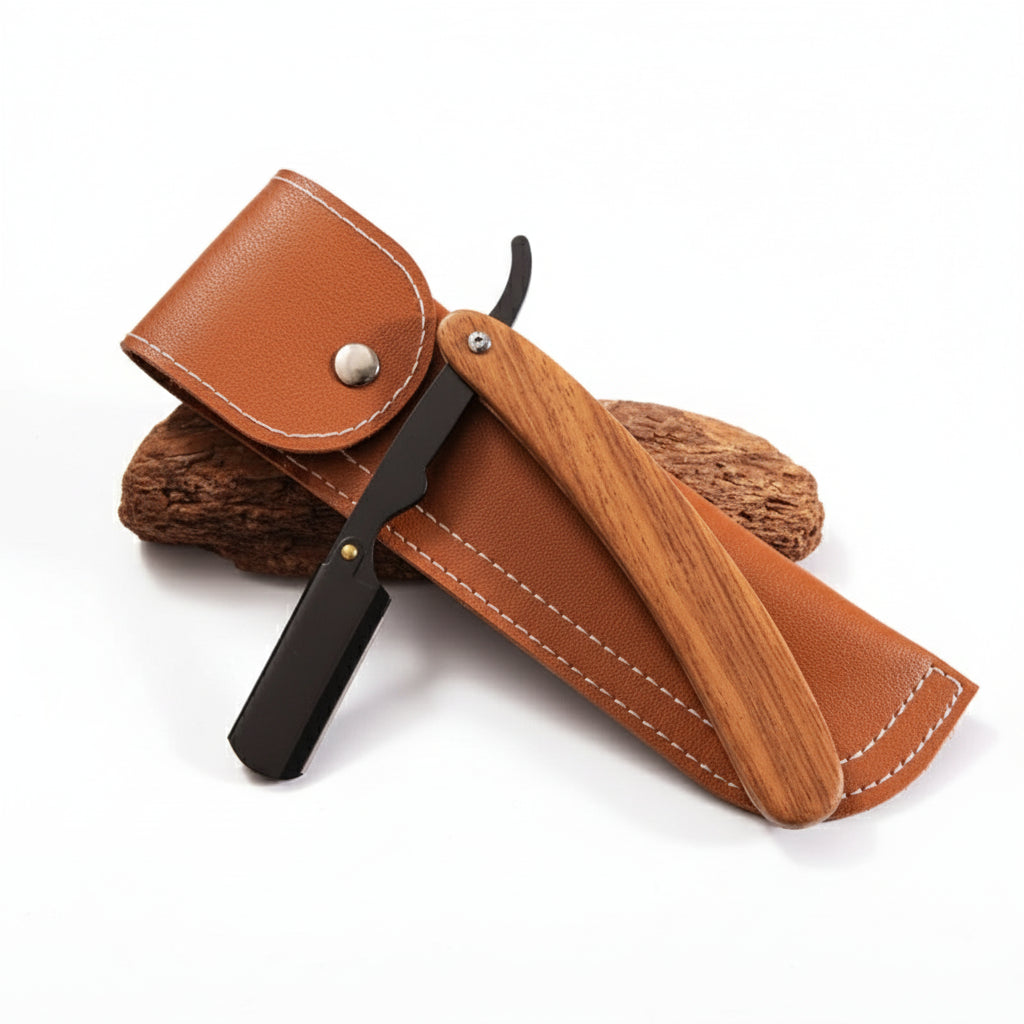 Rasoir Shavette à Manche en Bois